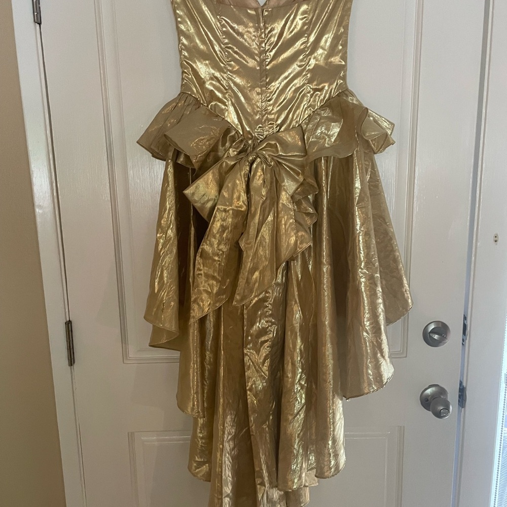 Gold leme’ dress from the 80s .  Vintage
